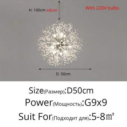 Crystal Chandelier Dandelion Starburst Shape LED Pendant Lighting