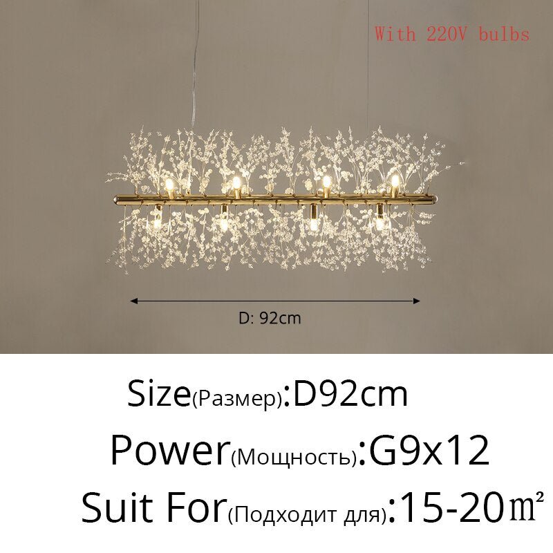 Crystal Chandelier Dandelion Starburst Shape LED Pendant Lighting