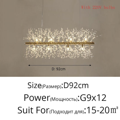 Crystal Chandelier Dandelion Starburst Shape LED Pendant Lighting