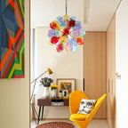 A Color Visionary's Dream: Multi-Color Ribbed Blown Glass Bubble Chandelier - BeyPan