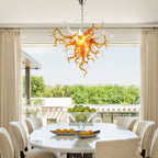 Amber Glow Hand Blown Glass Chandelier - Modern Artistic Lighting - BeyPan