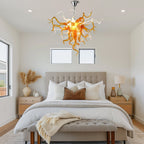 Amber Glow Hand Blown Glass Chandelier - Modern Artistic Lighting - BeyPan