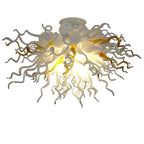 Amber & Snow White Artisan Murano Style Blown Glass Chandelier - BeyPan