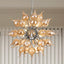 Amber Sputnik Blown Glass Chandelier - Mid-Century Modern Onion Shape Pendant Light - BeyPan