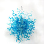 Arctic Frost Artisan Glass Chandelier - Modern Hand-Blown Cyan and Clear - BeyPan