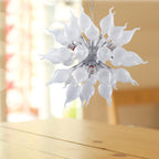 Arctic Frost Sputnik Chandelier - Modern Hand-Blown White Onion-Shaped Glass - BeyPan