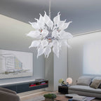 Arctic Frost Sputnik Chandelier - Modern Hand-Blown White Onion-Shaped Glass - BeyPan