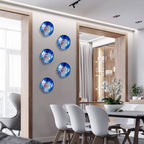 Artisan Masterpiece: Hand-Blown Deep Blue Iridescent Glass Wall Plate 12" - BeyPan