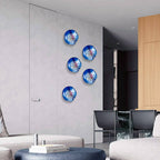 Artisan Masterpiece: Hand-Blown Deep Blue Iridescent Glass Wall Plate 12" - BeyPan