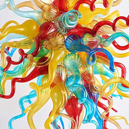 Artisan Multi-Color Blown Glass Chandelier - Vibrant Rainbow Sculptural Pendant Light Zweitbild