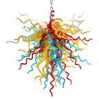 Artisan Multi-Color Blown Glass Chandelier - Vibrant Rainbow Sculptural Pendant Light - BeyPan