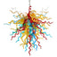 Artisan Multi-Color Blown Glass Chandelier - Vibrant Rainbow Sculptural Pendant Light - BeyPan