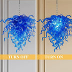 Artisan Murano Style Blue Blown Glass Chandelier - Deep Cobalt Sculptural - BeyPan