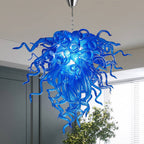 Artisan Murano Style Blue Blown Glass Chandelier - Deep Cobalt Sculptural - BeyPan