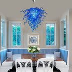 Artisan Murano Style Blue Blown Glass Chandelier - Deep Cobalt Sculptural - BeyPan