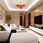 Autumn Radiance Artisan Blown Glass Chandelier - Modern Luxury Red and Yellow - BeyPan
