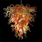 Autumn Symphony Chihuly Style Blown Glass Chandelier – Multicolored Artisan Art - BeyPan