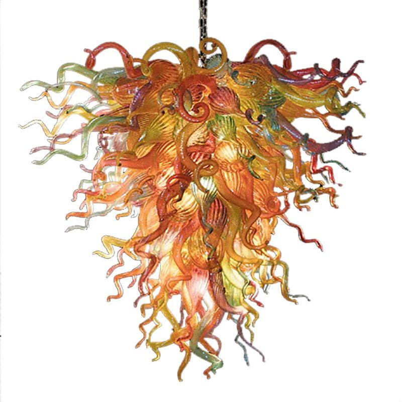 Autumn Symphony Chihuly Style Blown Glass Chandelier – Multicolored Artisan Art - BeyPan