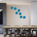 Azure Blue Hand Blown Murano Style Glass Wall Art Decor - 12" - BeyPan