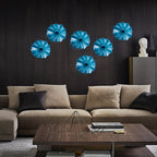 Azure Blue Hand Blown Murano Style Glass Wall Art Decor - 12" - BeyPan