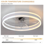 19.7 in. White Dimmable LED Downrod Mount Standard Ceiling Fan with Remote Control, 6 Adjustable Wind Speeds