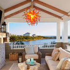 Blazing Sunset Hand Blown Glass Chandelier - Luxury Statement Lighting - BeyPan