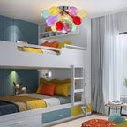 Blown Glass Bubbles Chandelier Semi-Flush Mounted Colorful Ribbed Glass - BeyPan