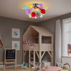 Blown Glass Bubbles Chandelier Semi-Flush Mounted Colorful Ribbed Glass - BeyPan
