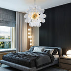 Blown Glass Bubbles Chandelier Sputnik Shape Clear Ribbed - BeyPan