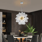 Blown Glass Bubbles Chandelier Sputnik Shape Clear Ribbed - BeyPan