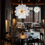 Blown Glass Bubbles Chandelier Sputnik Shape Clear Ribbed - BeyPan