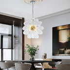 Blown Glass Bubbles Chandelier Sputnik Shape Clear Ribbed - BeyPan