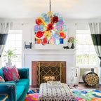 Blown Glass Bubbles Chandelier Sputnik Shape Colorful Textured - BeyPan