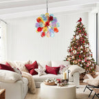 Blown Glass Bubbles Chandelier Sputnik Shape Colorful Textured - BeyPan