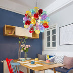 Blown Glass Bubbles Chandelier Sputnik Shape Colorful Textured - BeyPan