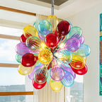 Blown Glass Bubbles Chandelier Sputnik Shape Colorful Textured - BeyPan
