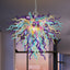 Blown Glass Chandelier Invert Cone Amber Purple Aqua D22"XH18" - BeyPan