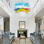 Blown Glass Chandelier Multi Layers Semi-Circular Shape D52"XH32" - BeyPan