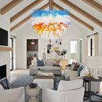 Blown Glass Chandelier Multi Layers Semi-Circular Shape D52"XH32" - BeyPan