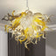 Blown Glass Chandelier - Yellow White & Gray Contemporary Art Lighting - BeyPan