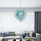 Blown Glass Chandeliers Chihuly Style Blue Color - BeyPan