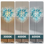 Blown Glass Chandeliers Chihuly Style Blue Color - BeyPan