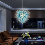 Blown Glass Chandeliers Chihuly Style Blue Color - BeyPan