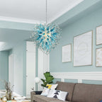Blown Glass Chandeliers Chihuly Style Blue Color - BeyPan