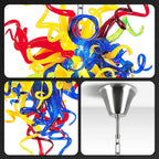 Blown Glass Chandeliers Chihuly Style Blue Red And Yellow - BeyPan