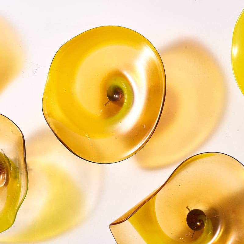 Blown Glass Wall Plates Amber Golden D10inches - BeyPan Hauptbild