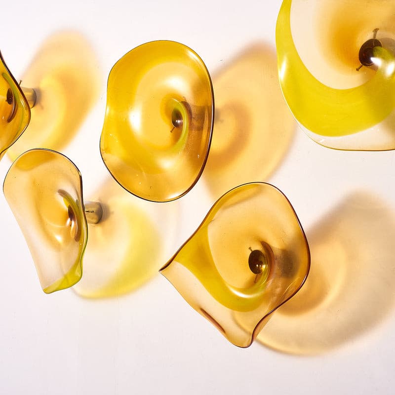 Blown Glass Wall Plates Amber Golden D10inches - BeyPan