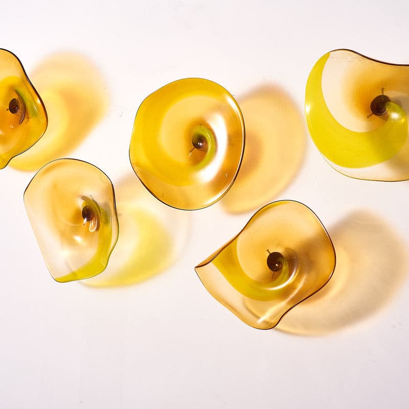 Blown Glass Wall Plates Amber Golden D10inches Zweitbild