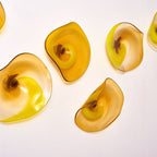 Blown Glass Wall Plates Amber Golden D10inches - BeyPan