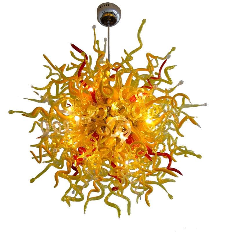 Blown Murano Glass Chandelier Golden And Red Chihuly Style Zweitbild